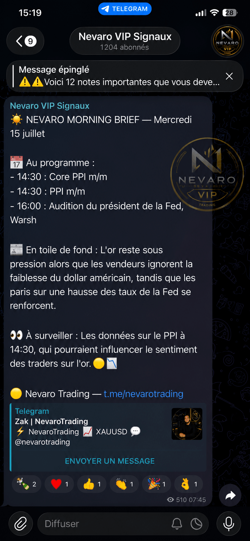Morning Brief quotidien Nevaro Trading