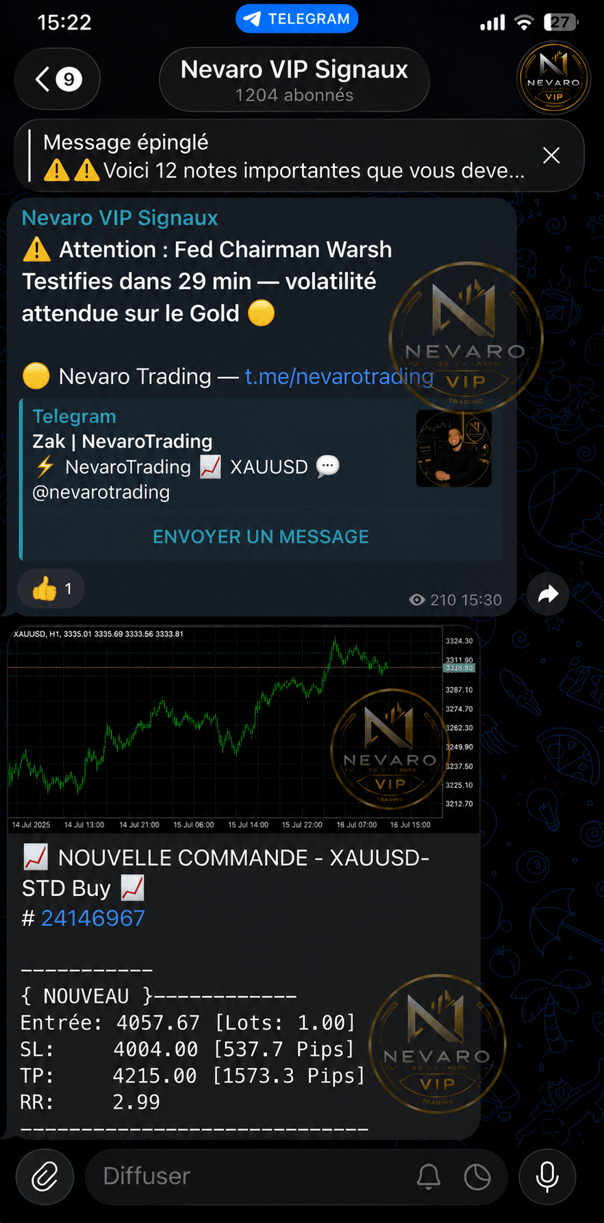 Alerte pré-news 30 minutes avant publication Nevaro Trading